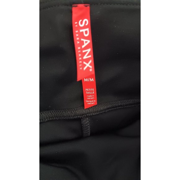 Spanx Medium Black Faux Leather Stretch Punk Rock Event Casual Leggings - Picture 5 of 5